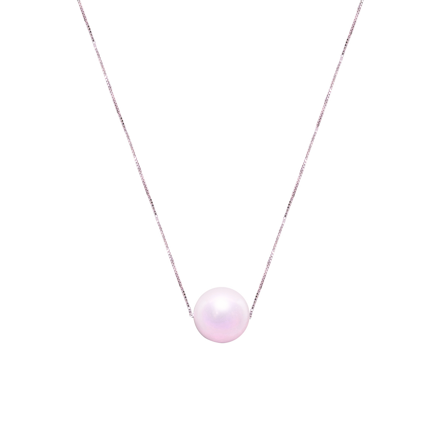 Sterling Silver  Solitaire Pearl Necklace