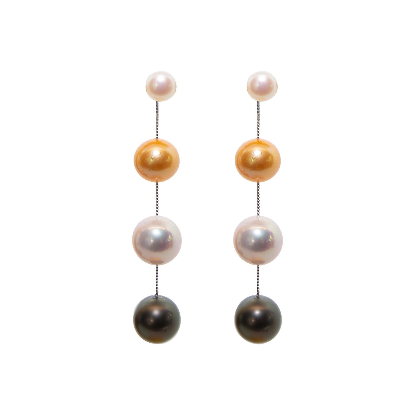 Tahitian Triple Hue Pearl Swing Earrings