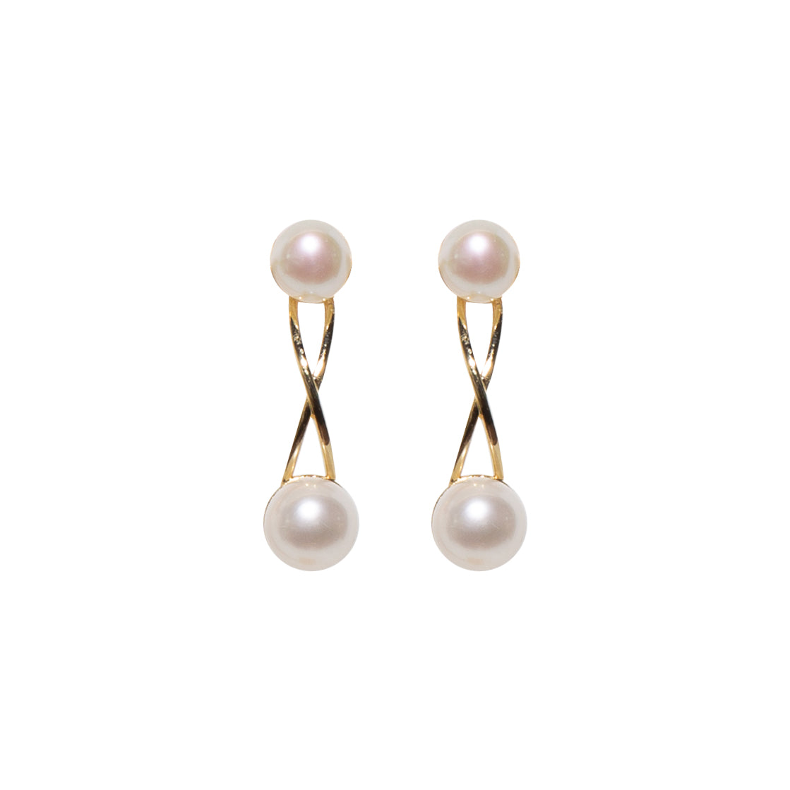 Infinity Embrace Pearl Dangling Earrings