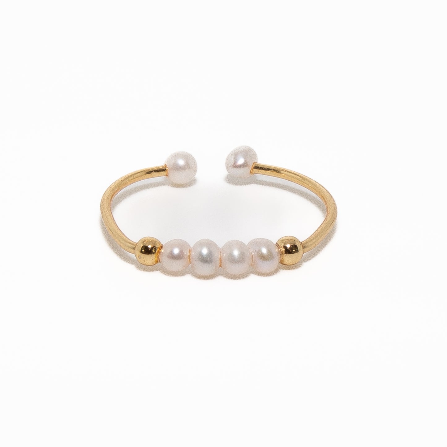 Delicate Web of Pearls Gold-Filled Ring