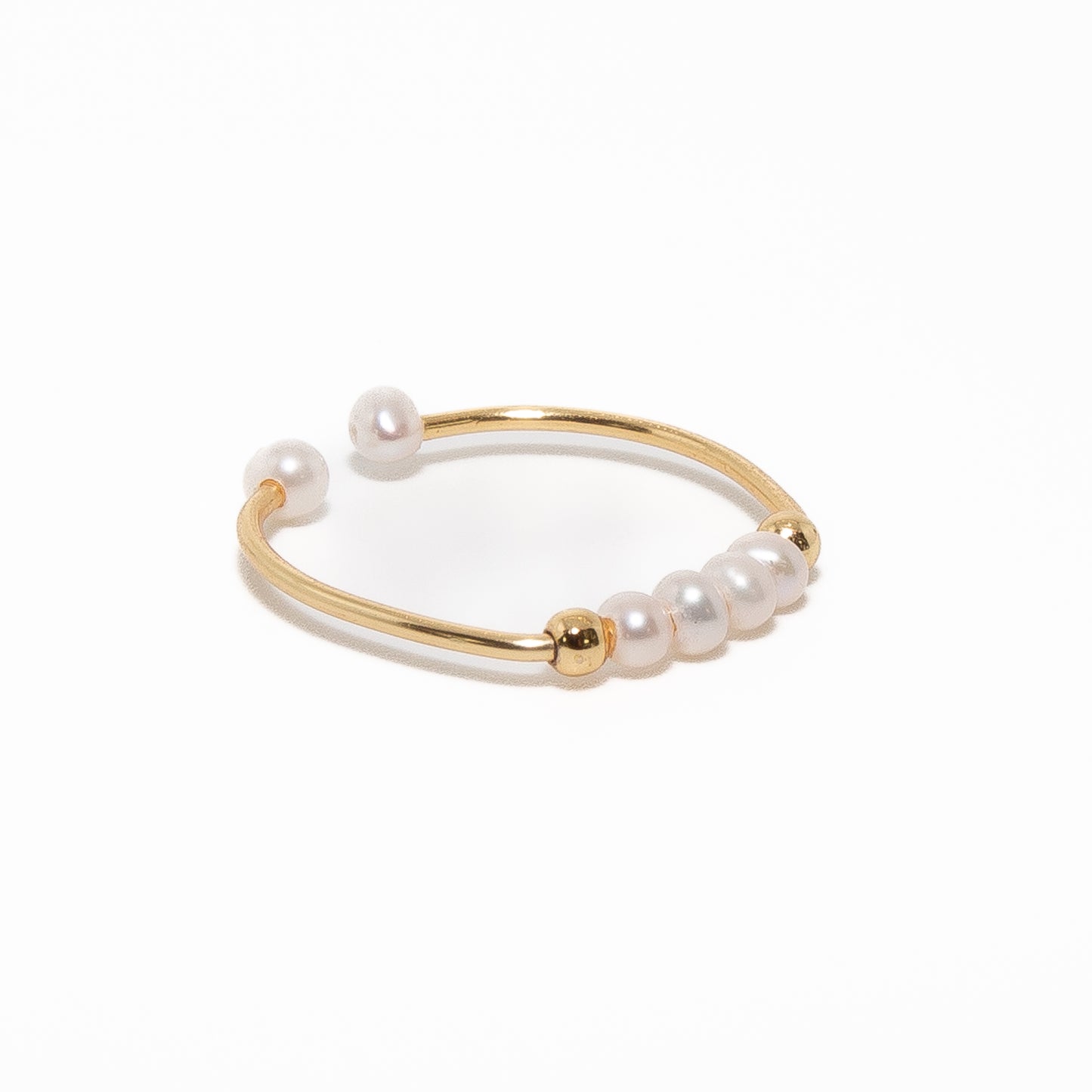 Delicate Web of Pearls Gold-Filled Ring