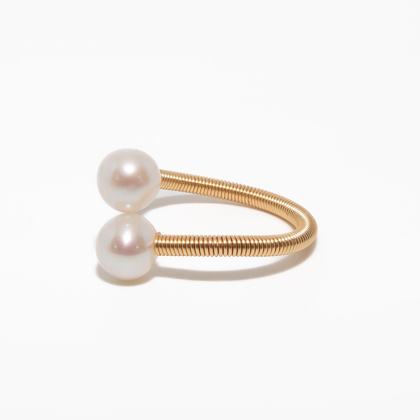 Gold and Pearl Spiral Ring