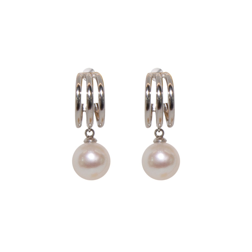 Silver Crescent Earrings