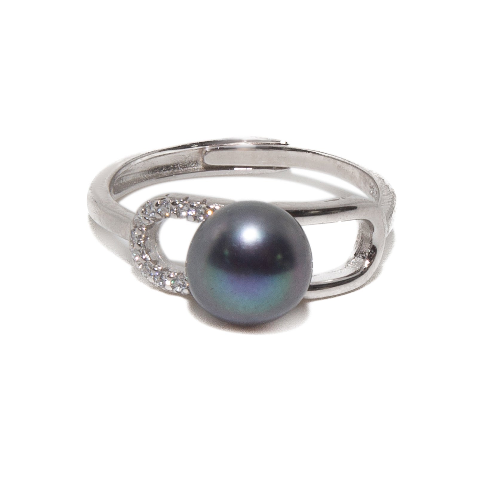 Kay Cultured Pearl & White Lab-Created Sapphire Chevron Ring Sterling  Silver | CoolSprings Galleria
