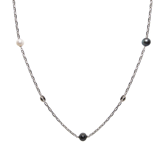 Chromatic Pearl Fusion Chain Necklace