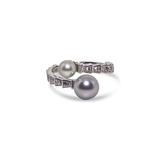 Akoya Twilight Spiral Pearl Ring