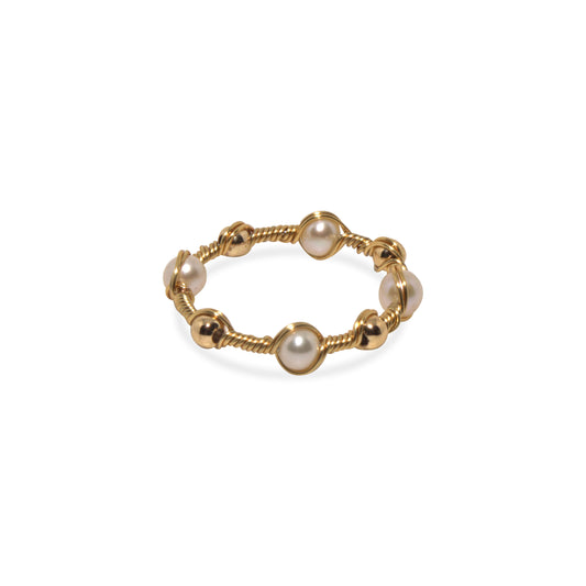 Golden Whisper Pearl Ring