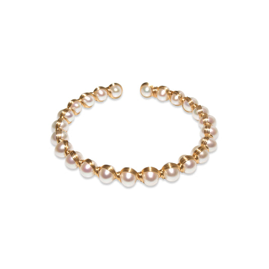 Crescent Pearl Gold filled bracelet