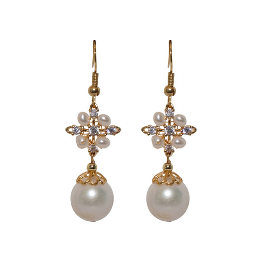 Graceful Chandelier-style Pearl Earrings