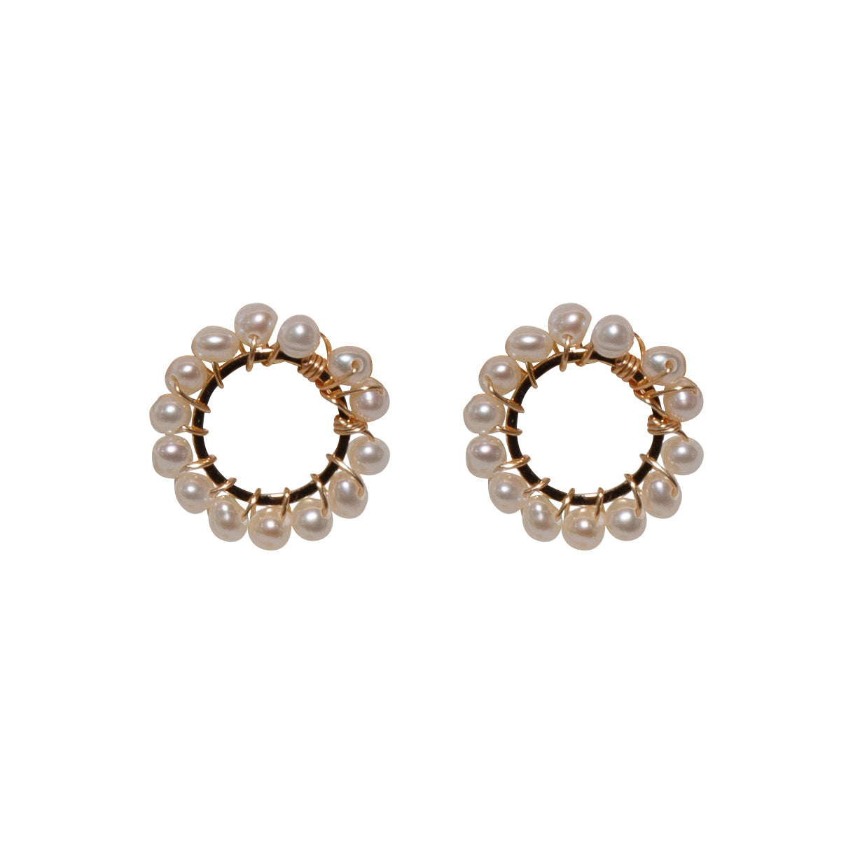 Mini Starburst Hoop Pearl Earrings