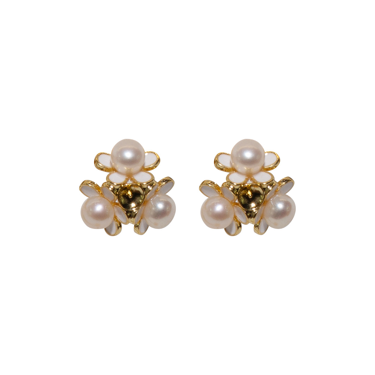 Pearly Floral Radiance Studs
