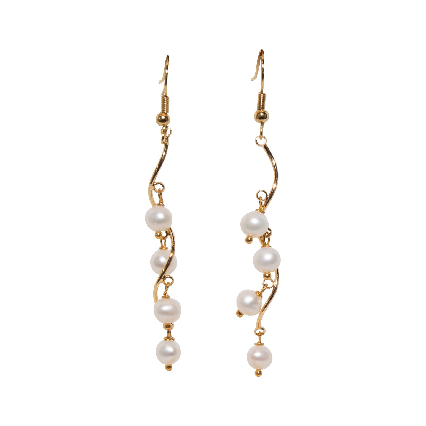 Golden Pearl Ensemble Dangling Earrings