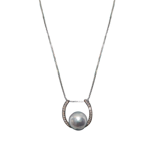 Akoya Seawater Pearl Silver Necklace