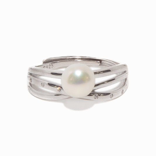 Serene Seashell Silver Ring