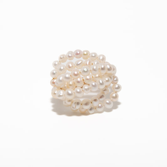 Coral Bed Gold-Filled Pearl Ring
