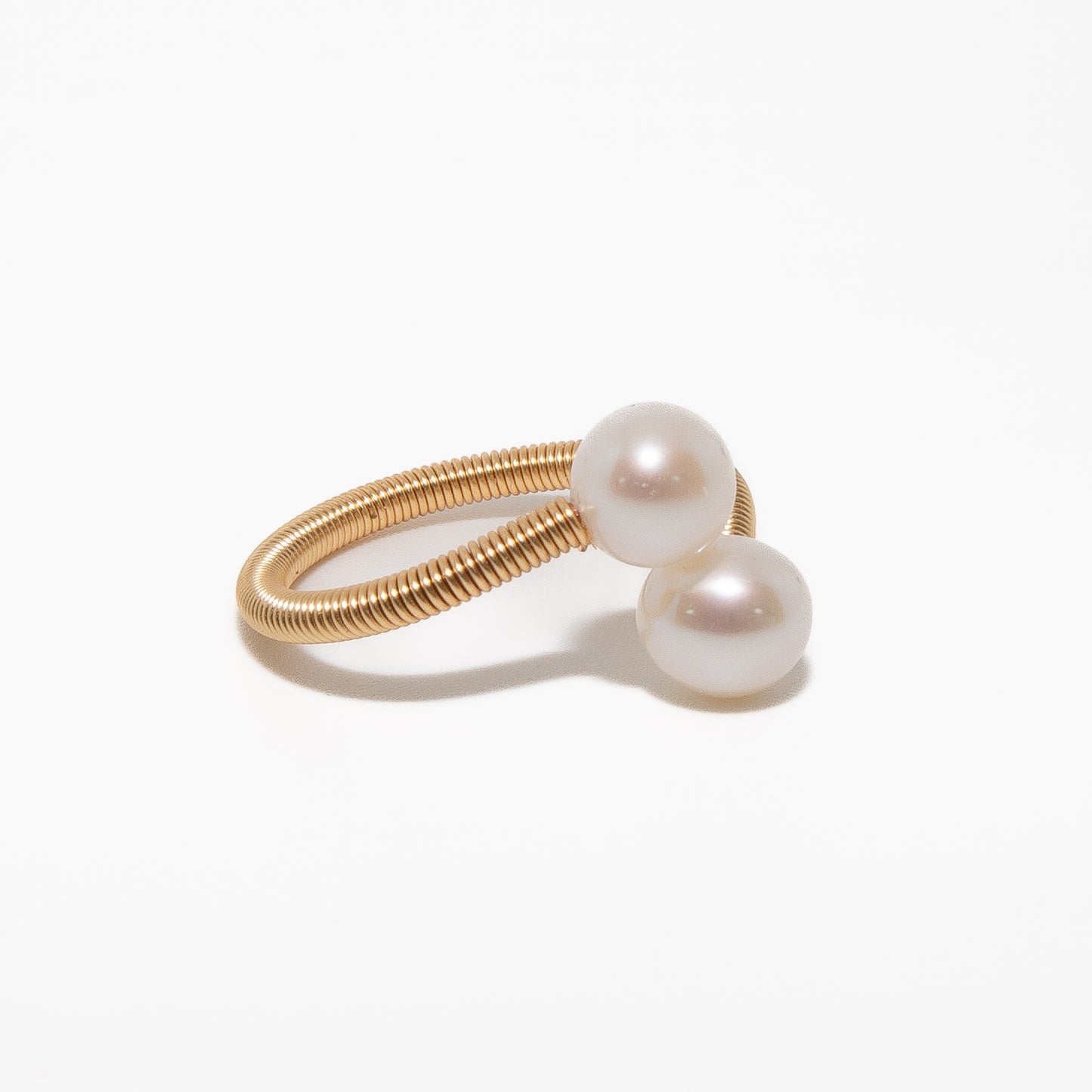 Gold and Pearl Spiral Ring