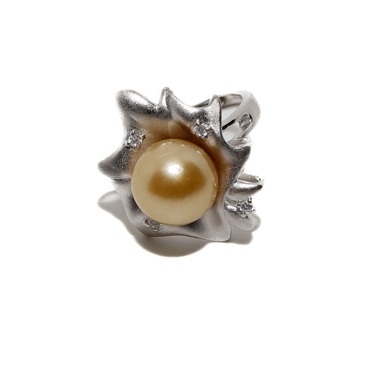 Sterling SIlver Gold South Sea Ring