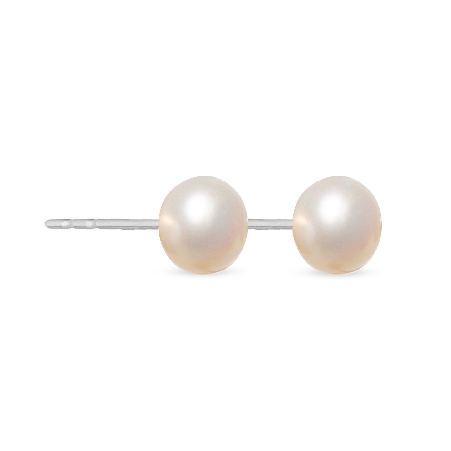 Sterling Silver Flat Pearl Studs 11mm