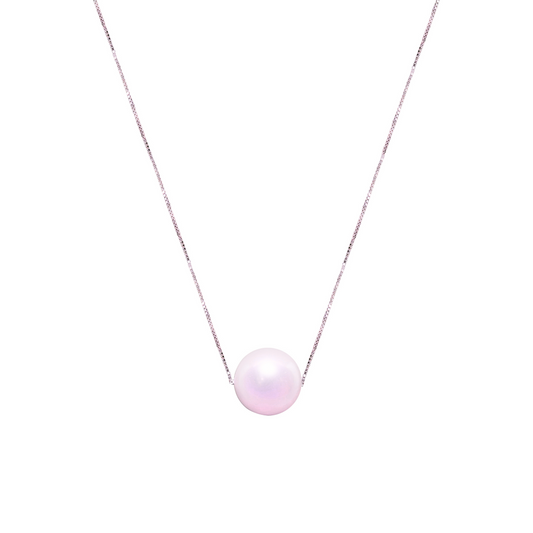 7 mm Sterling Silver Solitaire Necklace